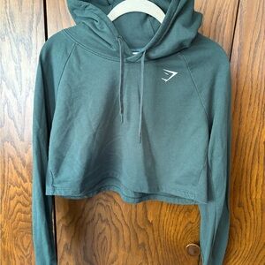 Gymshark Forest Green Crop Hoodie